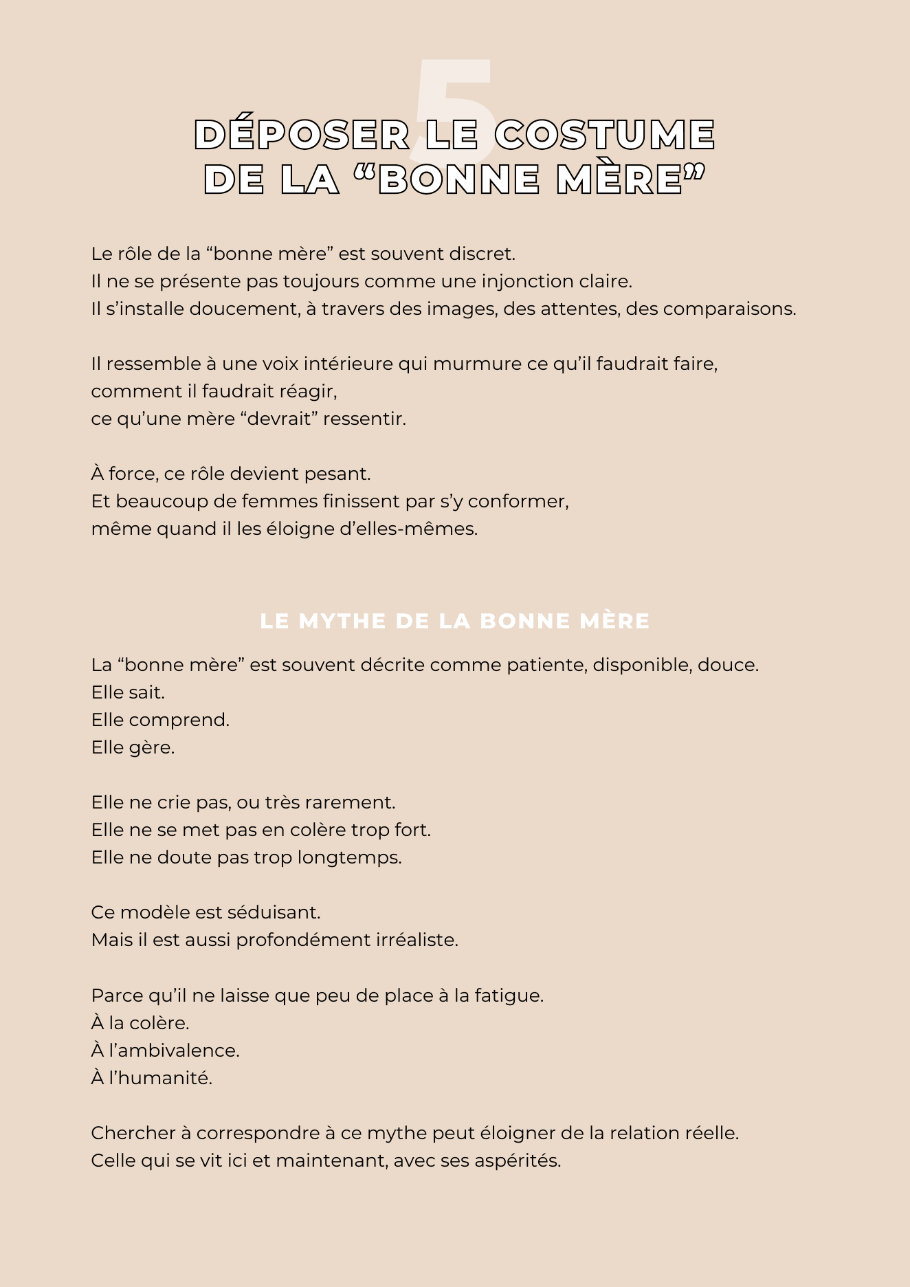 Page 18 du guide « Déculpabiliser la maternité »